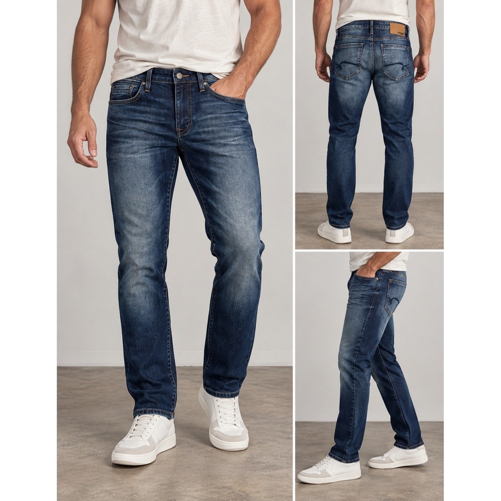 Mavi Jake Jeans Mens 29x32 Blue Dark Shaded Williamsburg Slim Leg Stretch Denim